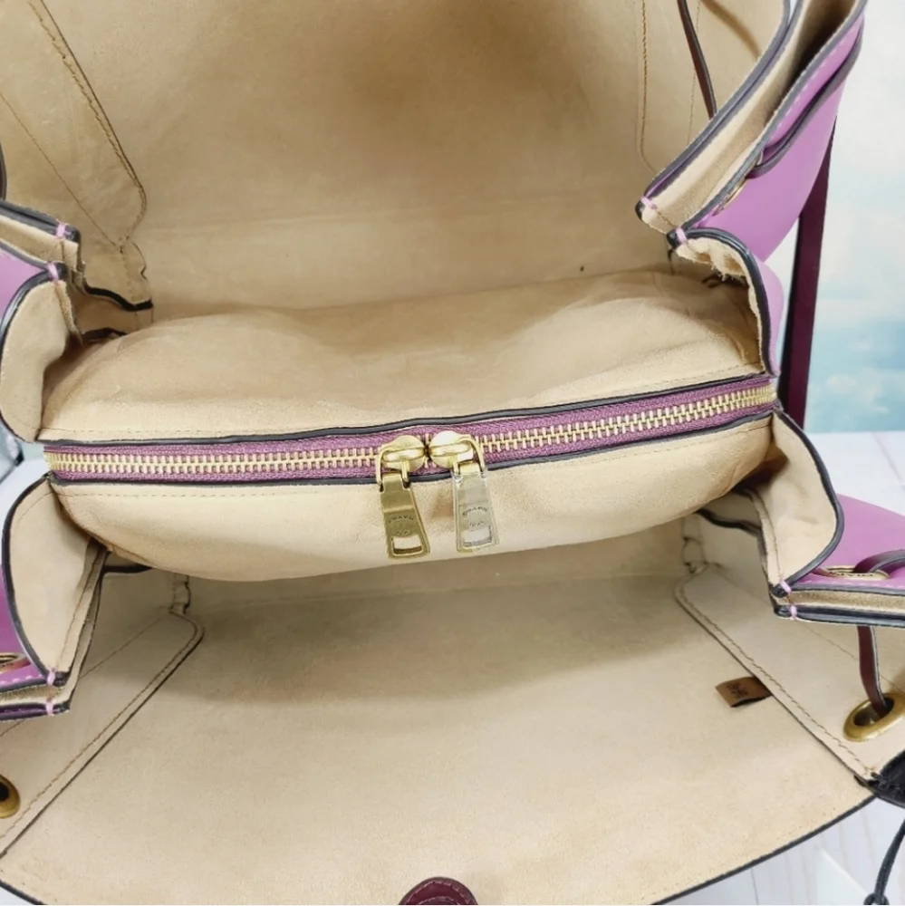 Coach 1941 Harmony Two-Tone Oxblood & Plum Leather Hobo